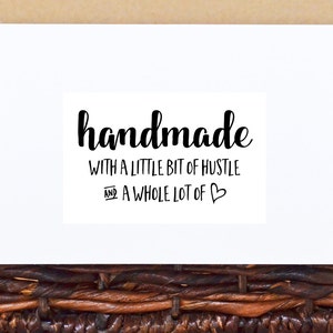 Handmade With A Little Bit of Hustle Stamper Stamp for Business Thank You Cards or Shop Hang Tags image 2