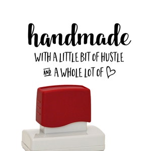 Handmade With A Little Bit of Hustle Stamper - Stamp for Business Thank You Cards or Shop Hang Tags