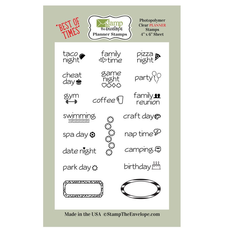 Best of Times PLANNER Clear Sheet Cling Stamp Set image 1