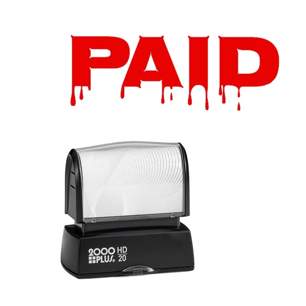 Humorous PAID stamp for business or home - Self Inking Red ink stamp for paying bills or to use with your business including your Etsy shop