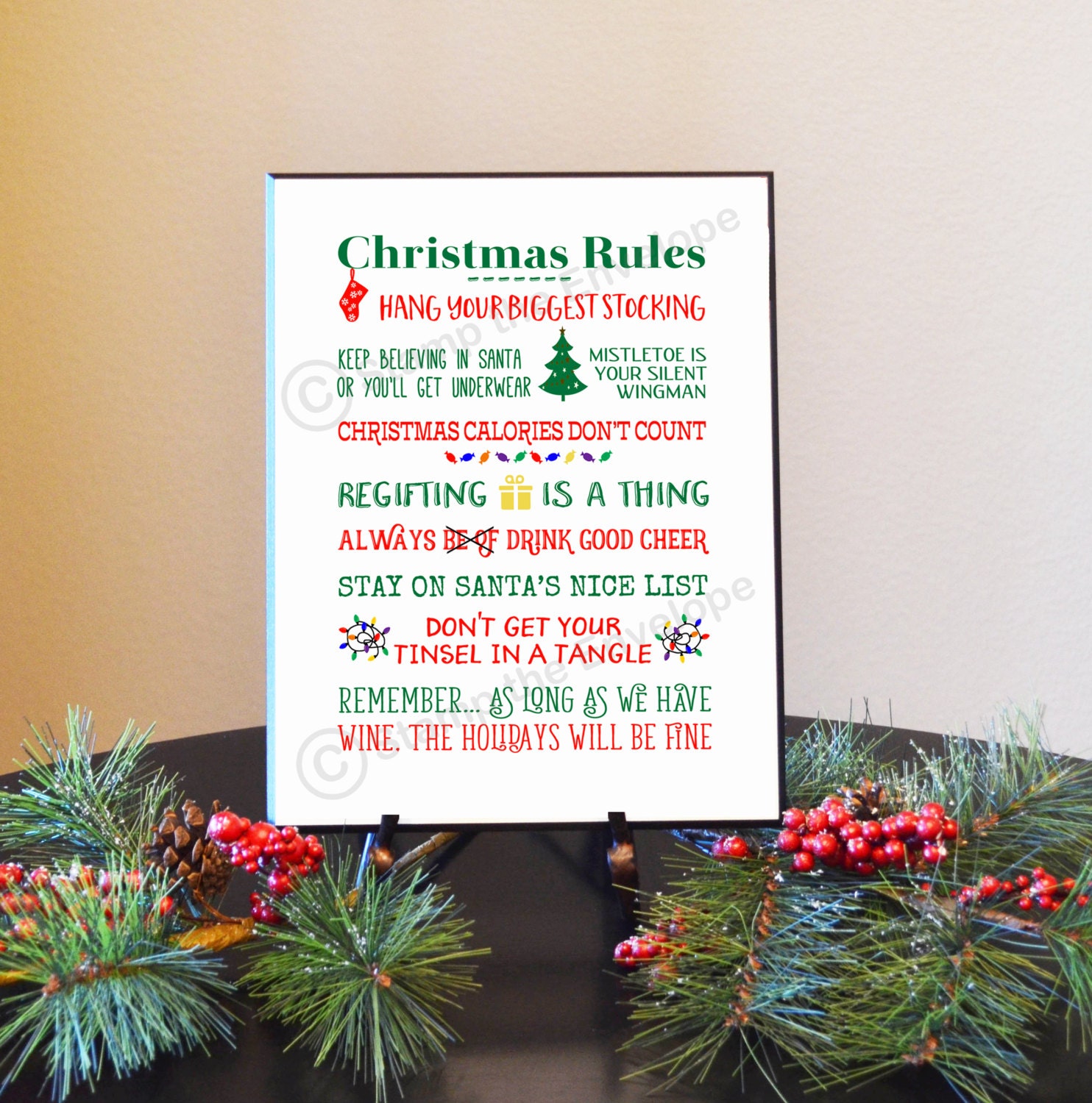FUNNY CHRISTMAS Rules Sign Family Rules Wood Sign Christmas Etsy