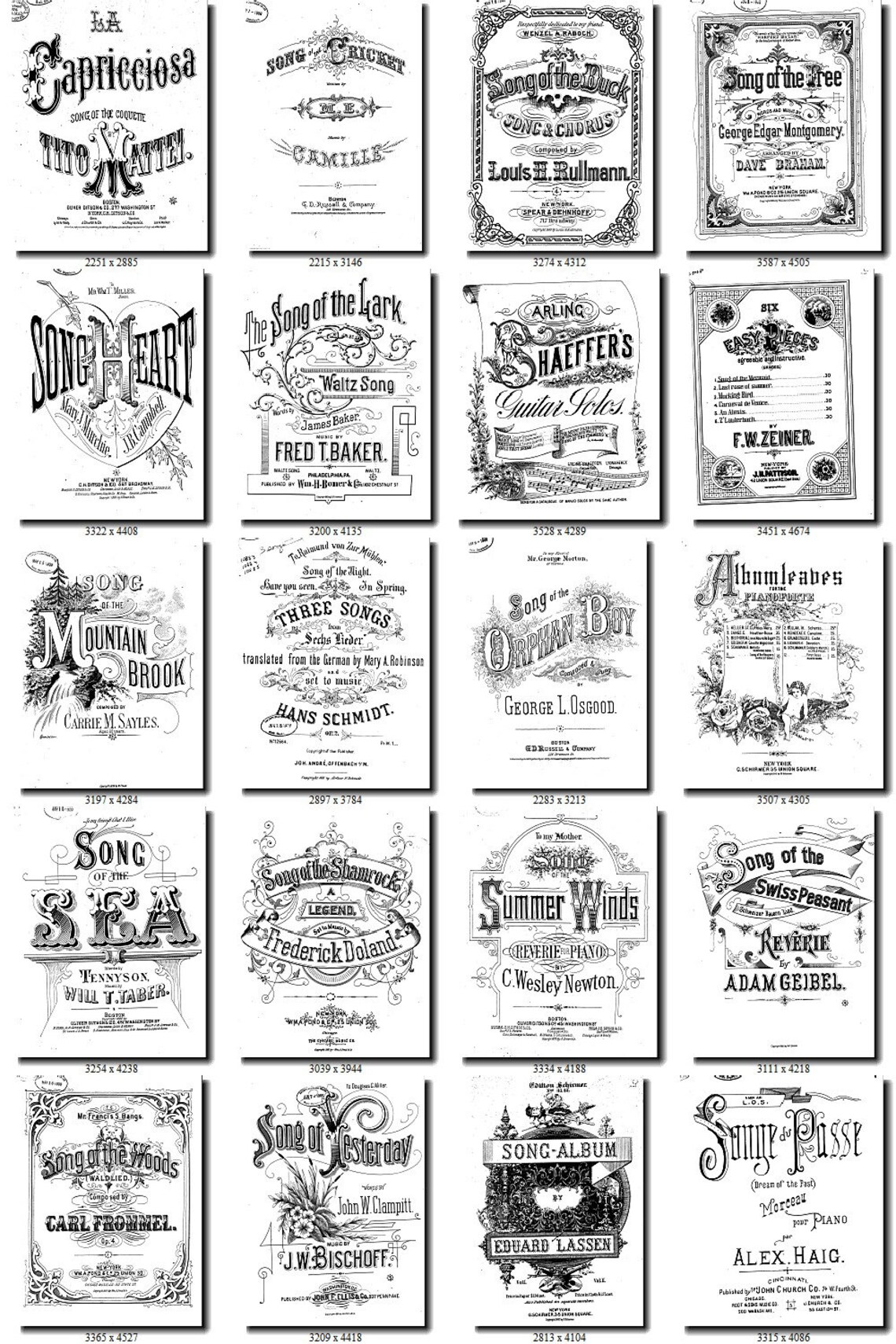 DECORATED WORDS22 collection of 180 vintage Sheet Music Etsy