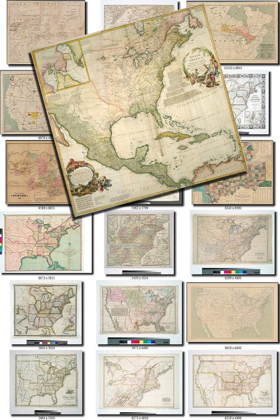 ANTIQUE MAPS-16 Collection of 180 large size images printable | Etsy