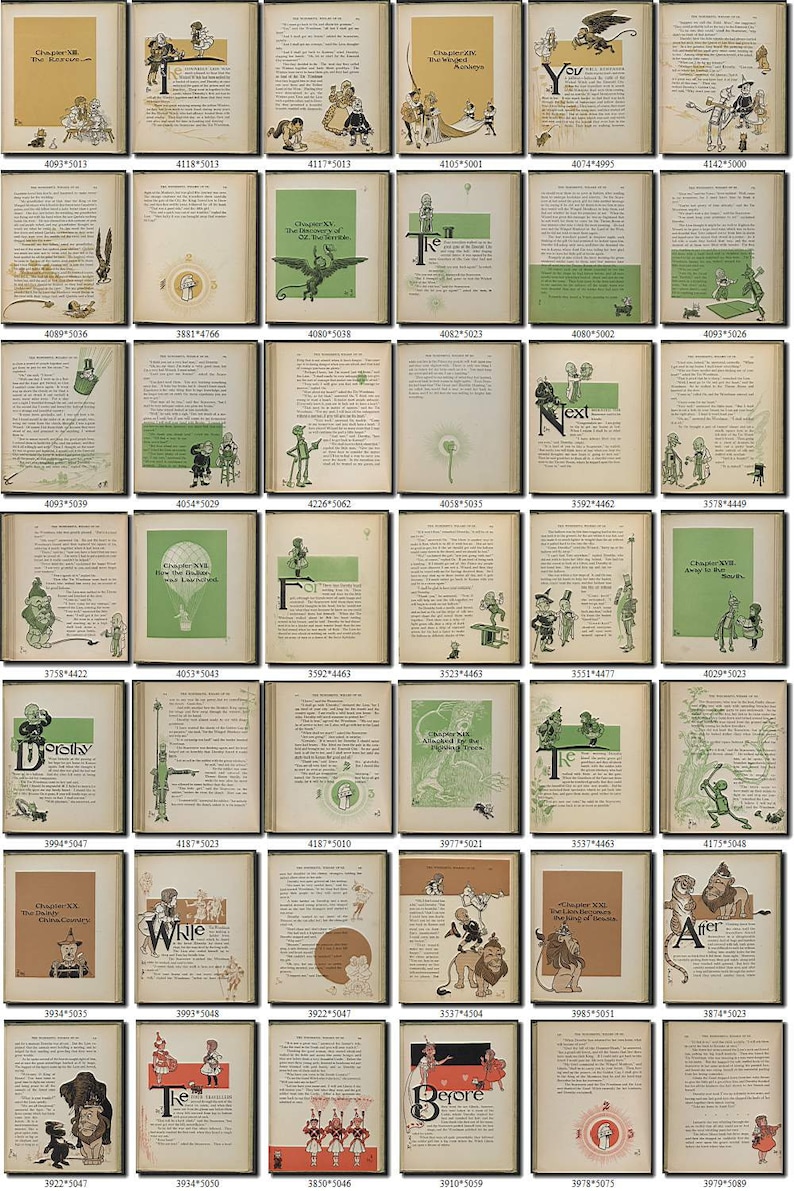 CHILDREN BOOKS-4-bw illustrations Collection with 500 black-and-white vintage images High resolution HQ old digital download item printable
