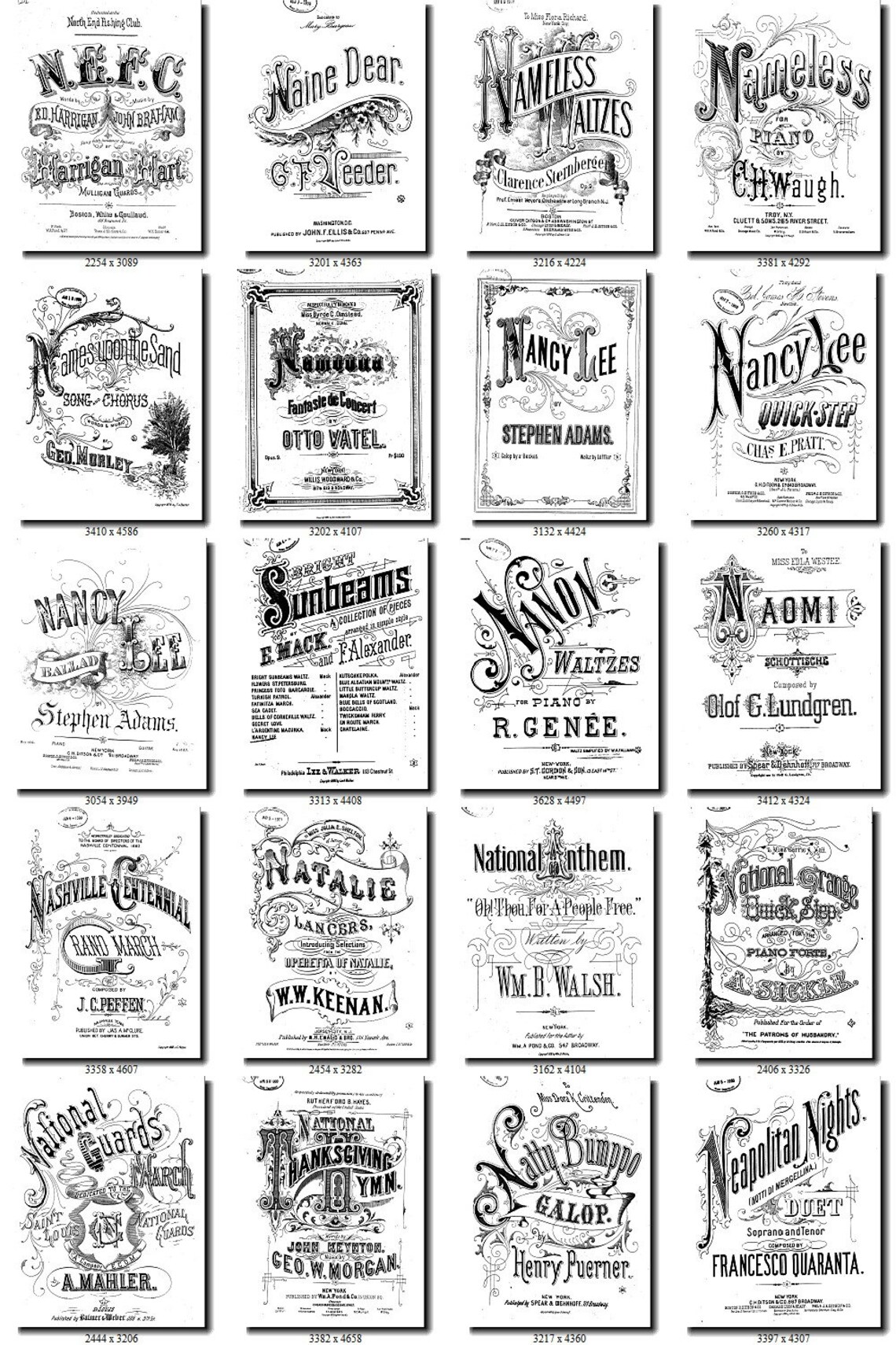 DECORATED WORDS16 collection of 180 vintage Sheet Music Etsy