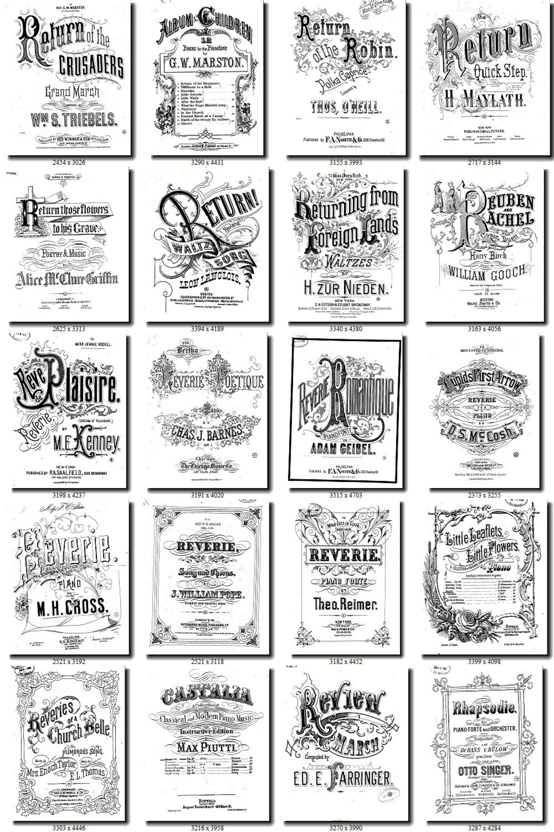 DECORATED WORDS20 collection of 180 vintage Sheet Music Etsy