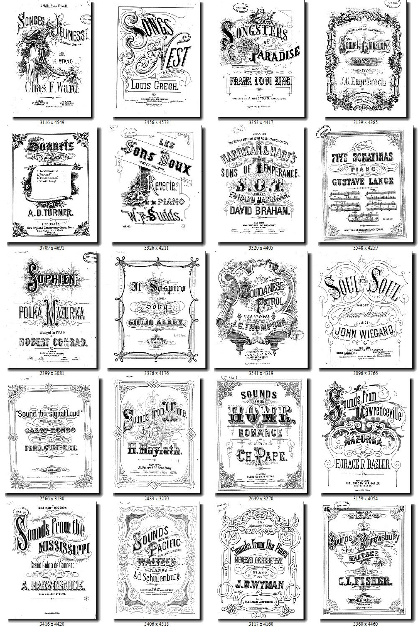 DECORATED WORDS22 collection of 180 vintage Sheet Music Etsy
