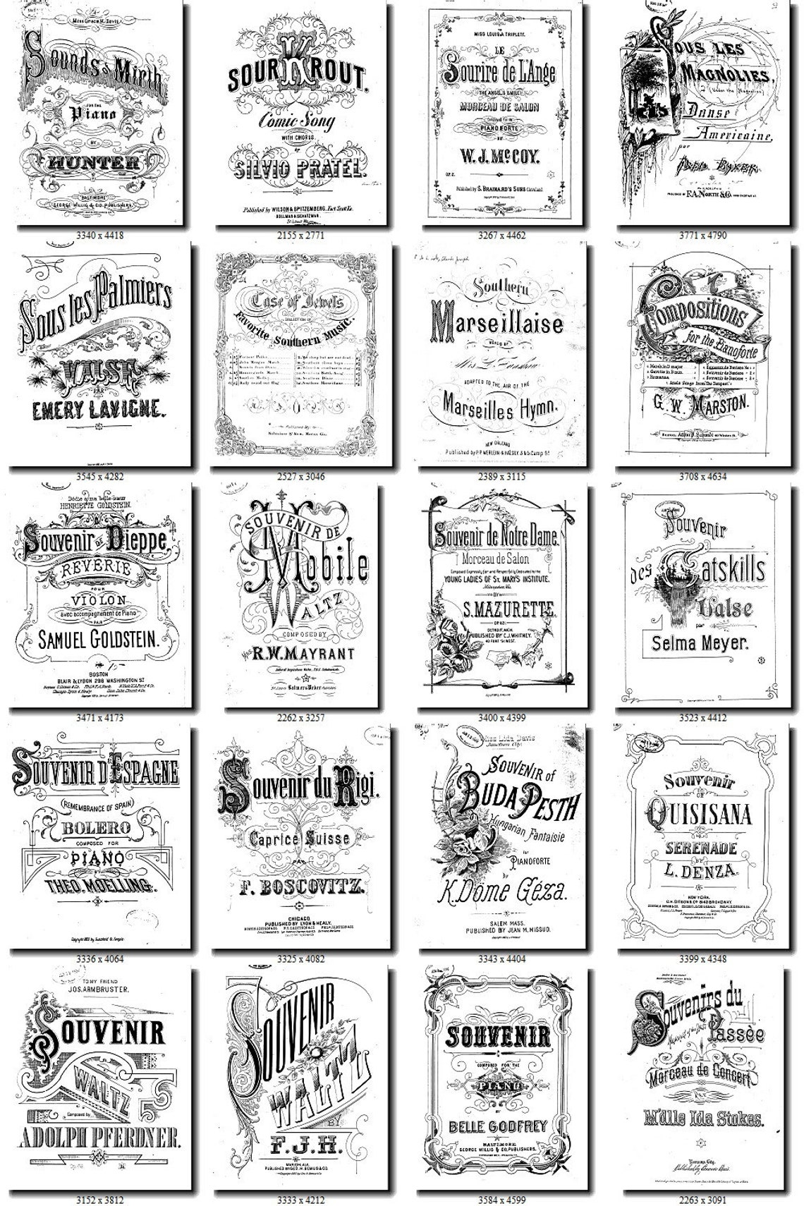DECORATED WORDS22 collection of 180 vintage Sheet Music Etsy