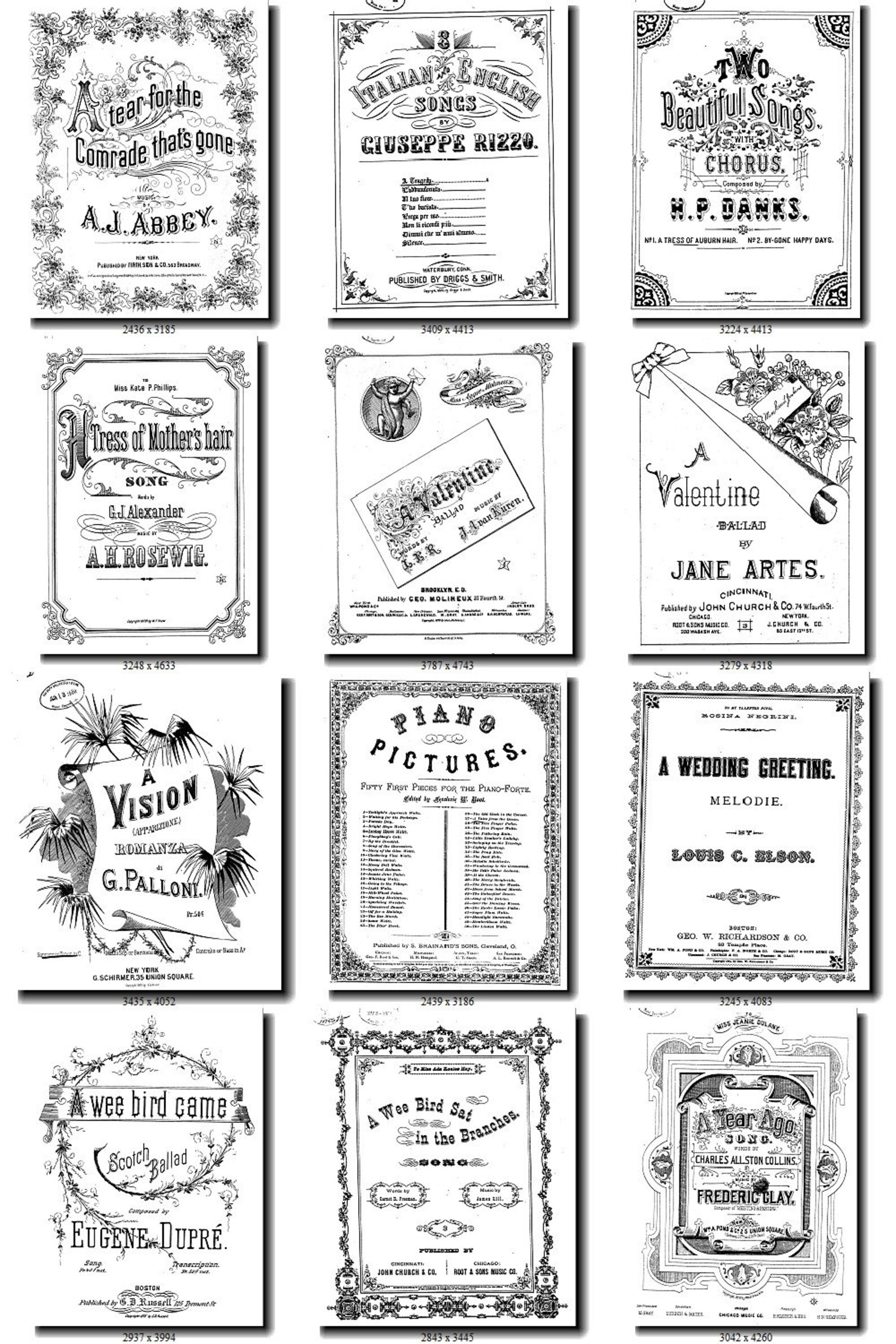 FRAMED Sheet MUSIC COVERS3 collection of 108 vintage Sheet Etsy
