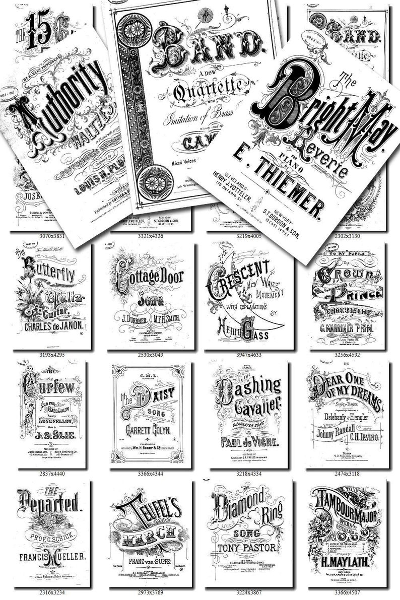 DECORATED WORDS25 collection of 180 vintage Sheet Music Etsy