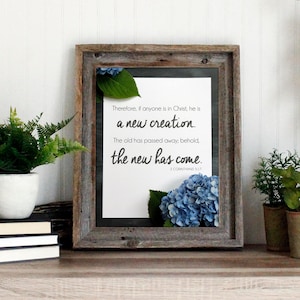 2 Corinthians 5:17 Bible Verse | Scripture Wall Art Print | New Creation in Christ - instant download printable quote