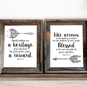 Psalm 127 Bible verse wall art | Scripture quote art print | Arrows poster | Baby Boy Nursery Decor | instant download printable quote