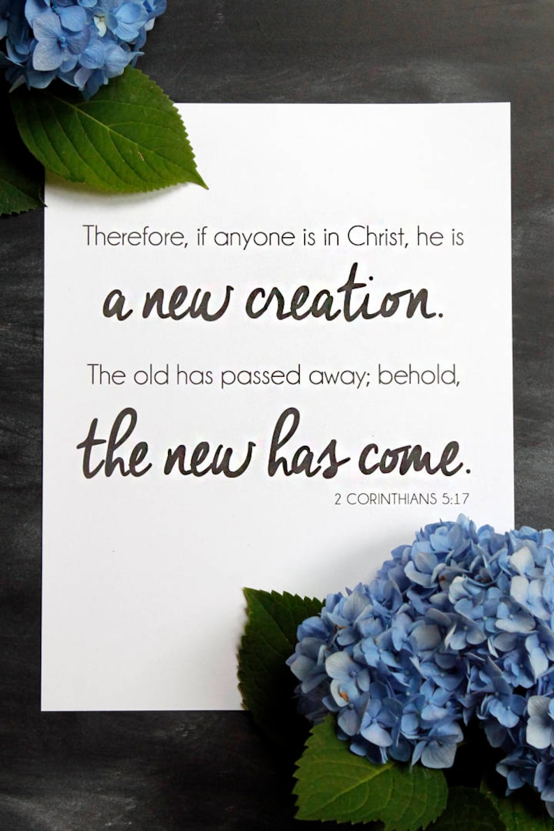 2 Corinthians 5:17 Bible Verse | Scripture Wall Art Print | New ...