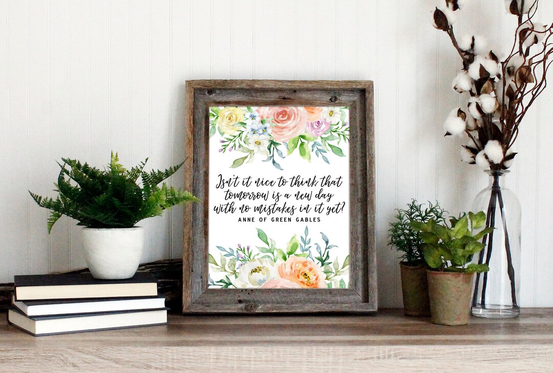 Anne of Green Gables Wall Art Book Quote Art Print Watercolor Art
