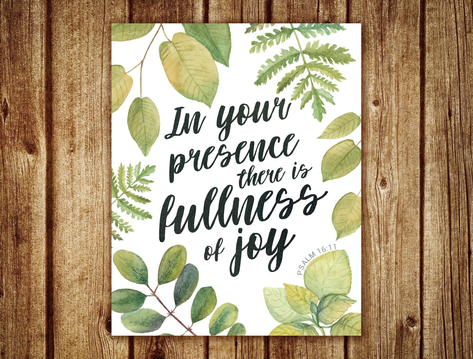 Bible Verse Wall Art Scripture Printable Quote Psalm 16:11 - Etsy