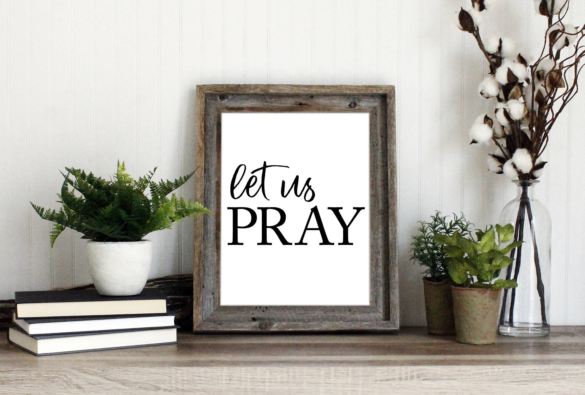 Let Us Pray Wall Art Prayer Quote Print Dining Room Decor Printable
