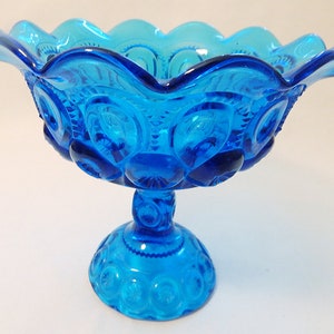 Vintage LE Smith Large Blue Compote