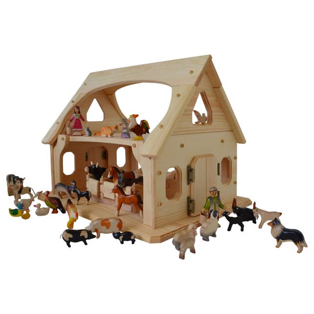 Hardwood Wooden Toy Barn Le Montessori Hardwood Wooden Toy Barn Le Montessori Waldorf Toys Natural Children S Ultimate
