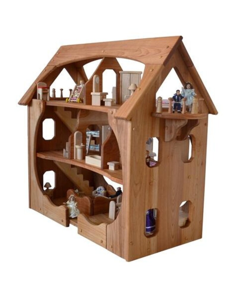 Hardwood Wooden Dollhousemontessoriwood Dollhousemontessori Etsy