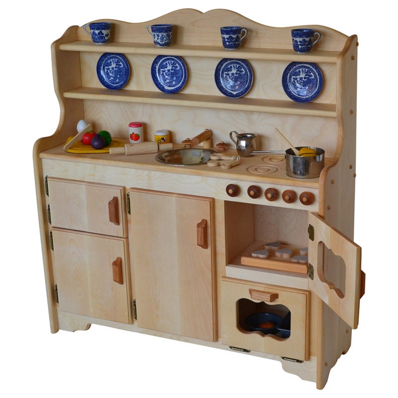 Waldorf Wooden Toy Kitchen-hardwood Play Kitchen-play Stove - Etsy