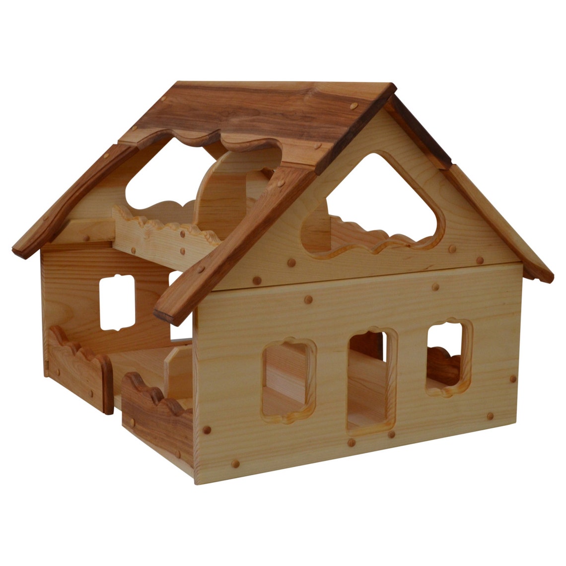 Natural Wooden Dollhouse Toy Dollhouse Waldorf Dollhouse Etsy