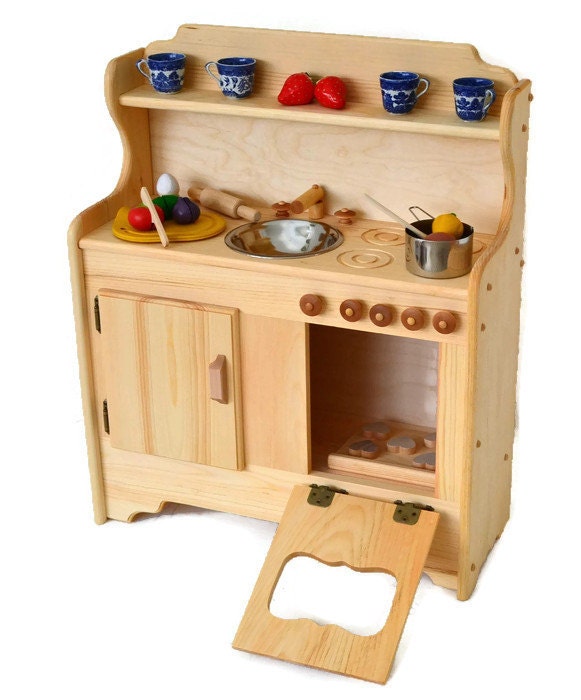 Wooden Play Kitchen wooden Toy Kitchen Wooden Toy Play - Etsy