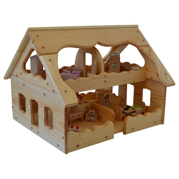 etsy wooden dollhouse