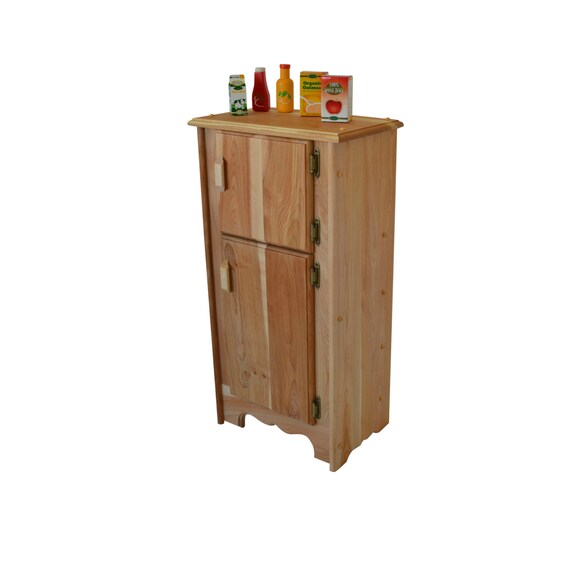 Natural Wooden Toy Kitchen Icebox Refrigerator Waldorf Play Image 0