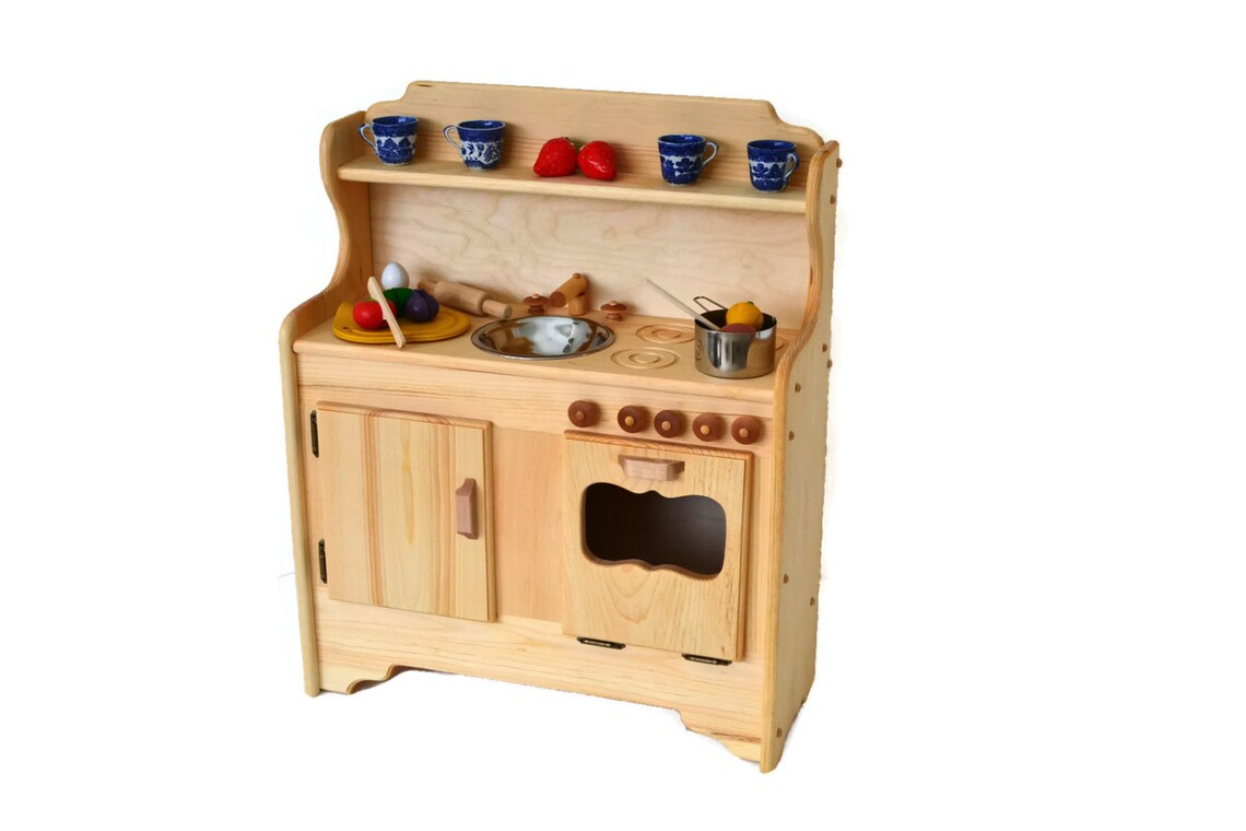 Wooden Play Kitchen wooden Toy Kitchen Wooden Toy Play - Etsy