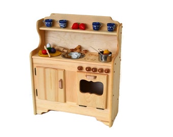 Wooden Play Kitchen -Wooden Toy kitchen - Wooden Toy Play Kitchen - Elves and Angels- Abbie's Kitchen