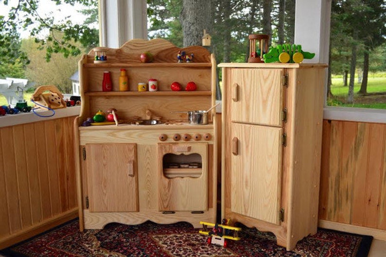 Natural Wooden Toy Kitchen Icebox/refrigeratorwaldorf Play Etsy