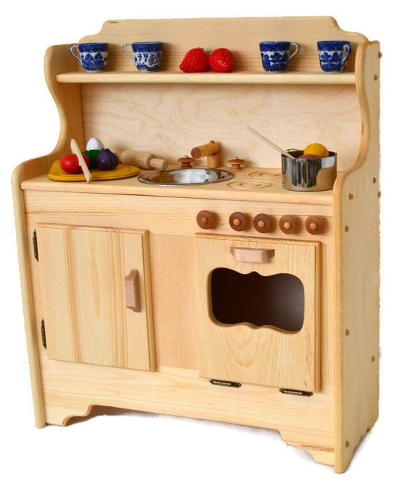 Wooden Play Kitchen wooden Toy Kitchen Wooden Toy Play Etsy