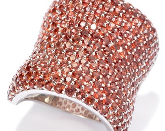 Pinctore Sterling Silver 4.45ctw Red Garnet Cluster Ring Size 7 Pinctore Sterling Silver 4.45ctw Red Garnet Cluster Ring Size 7