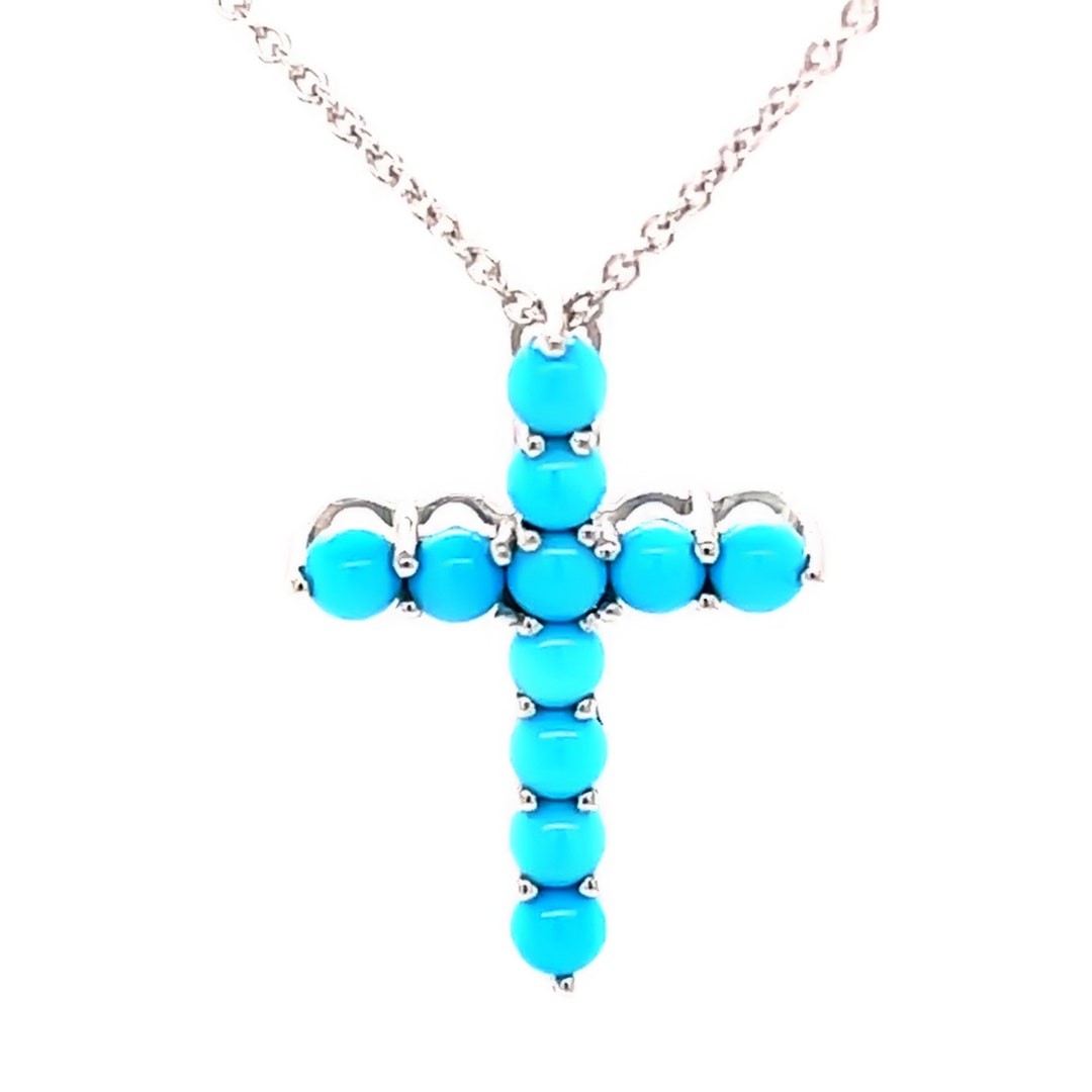 Handcrafted Natural Sleeping Beauty Turquoise Pendant In 925 Sterling Silver