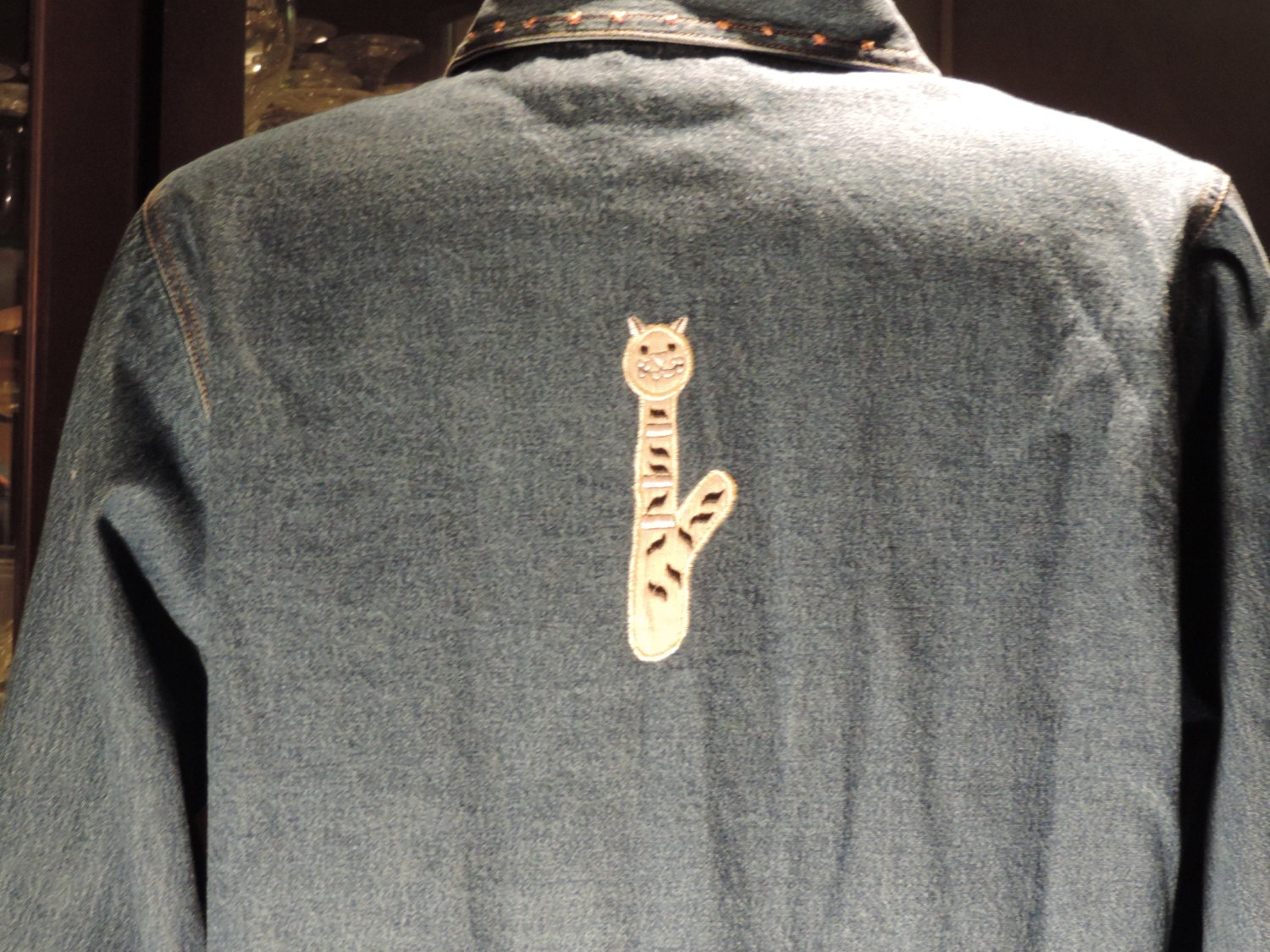 Vintage Jean Jacket.. Cats Coat XL Retro Mod 1990s Etsy Canada