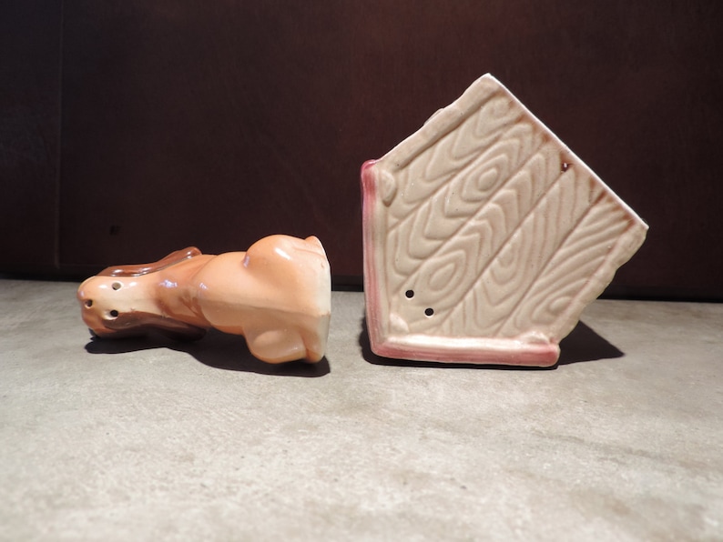 Vintage Dog in Doghouse Salt and Pepper Shakers