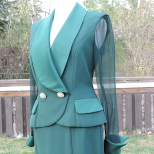 Vintage Suit Two Piece Jacket and Skirt Ensemble 1990s