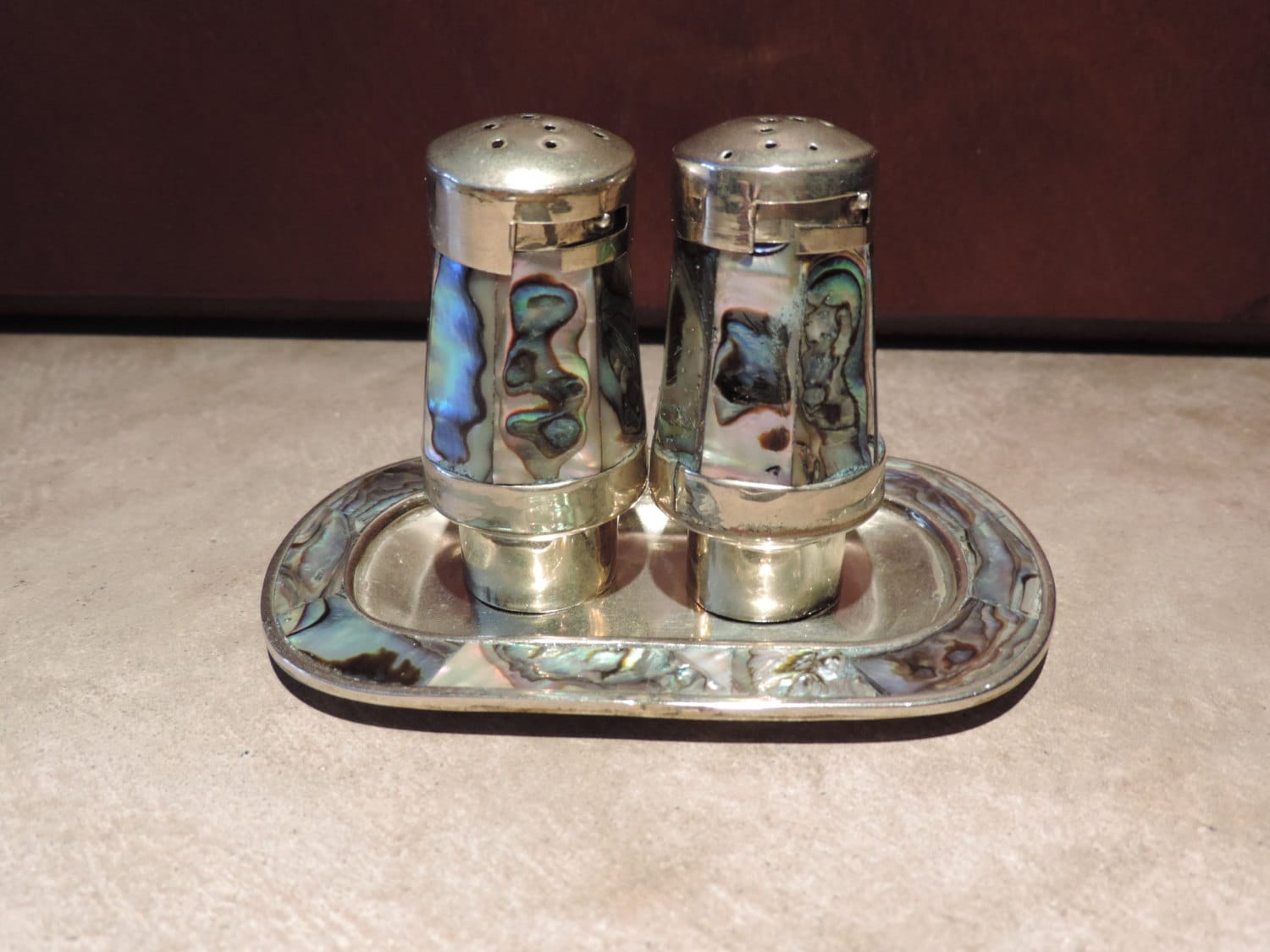 Vintage Mother of Pearl Salt and Pepper ShakersVintage Salt | Etsy