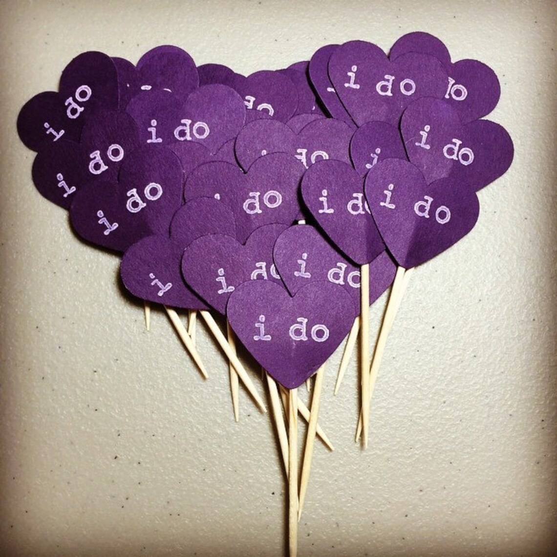 Wedding Decorations Cupcake Toppers I Do Decor Heart Etsy