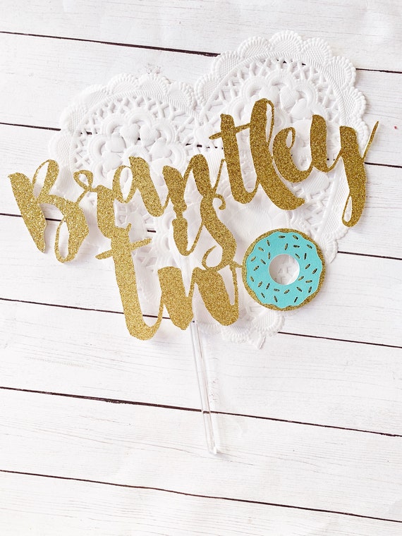 Donut Cake Topper - Donut Birthday Decor - Donut 2nd Birthday Topper - Donut Grow Up Topper -Personalized Donut Cake Topper- Donut Theme Il_570xn