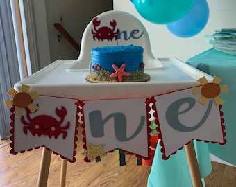 Crab High Chair Banner - Pinch Me I'm One Theme