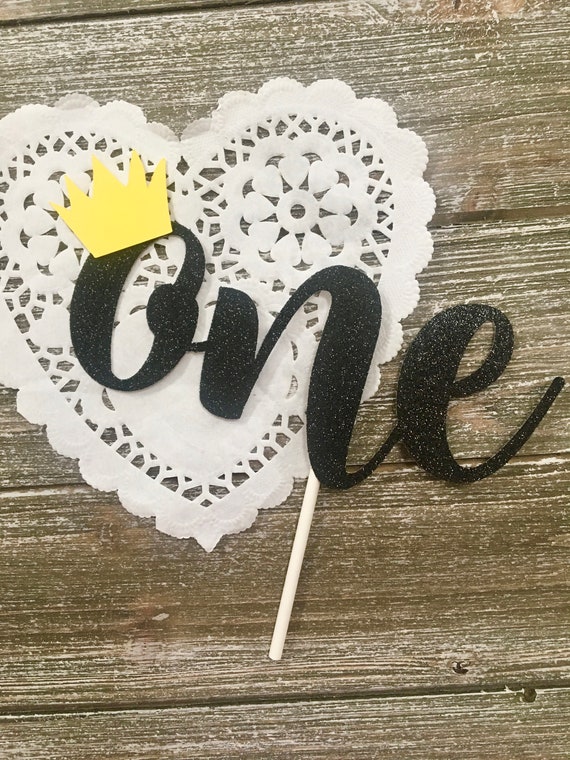 Wild One Cake Topper, Where the Wild Things Are Cake Topper, Wild One Inspired Cake Topper, One Crown Cake Topper, Black and Yellow One Il_570xn