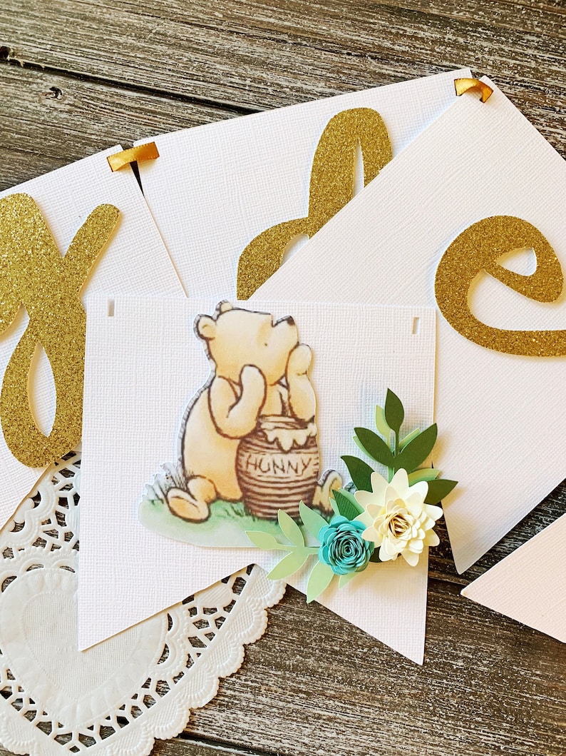 Winnie The Pooh Birthday Banner Classic Pooh Birthday Banner Etsy