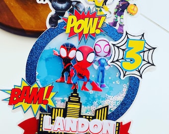 Topo de bolo do Homem-Aranha - Topo de bolo do Homem-Aranha e seus amigos incríveis - Topo de bolo do Homem-Aranha - Aniversário do Homem-Aranha