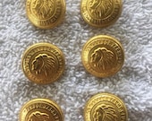 Indian Harbor Yacht Club Gold Tone Superior Metal Button Set B104