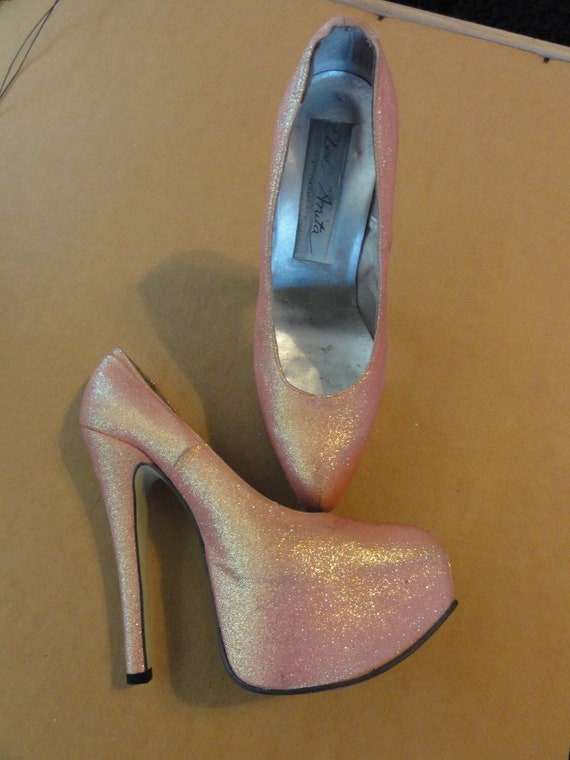 Designer Else Anita Pink Glitter Platform 8 Betty