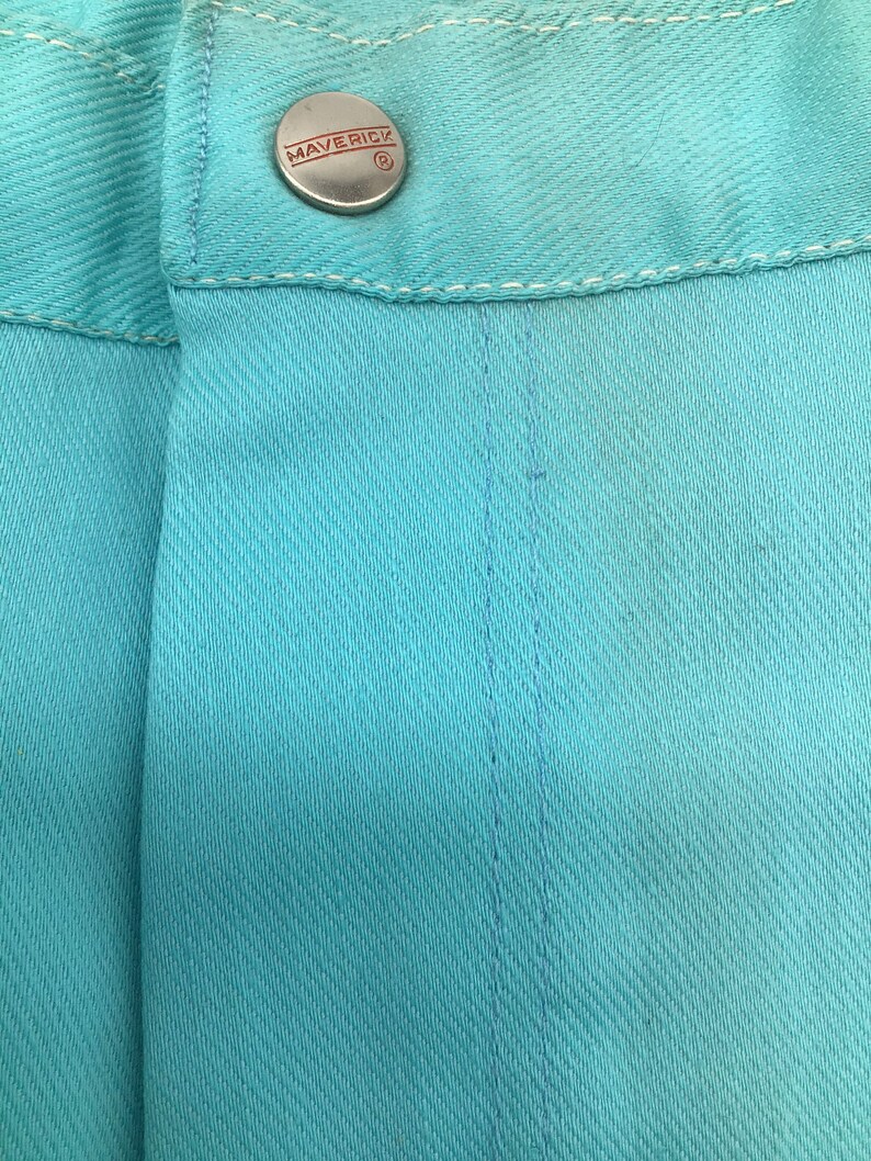 Dead stock Western Maverick 1960\u2019s flare turquoise Vintage NOS LARGE mod hippie,