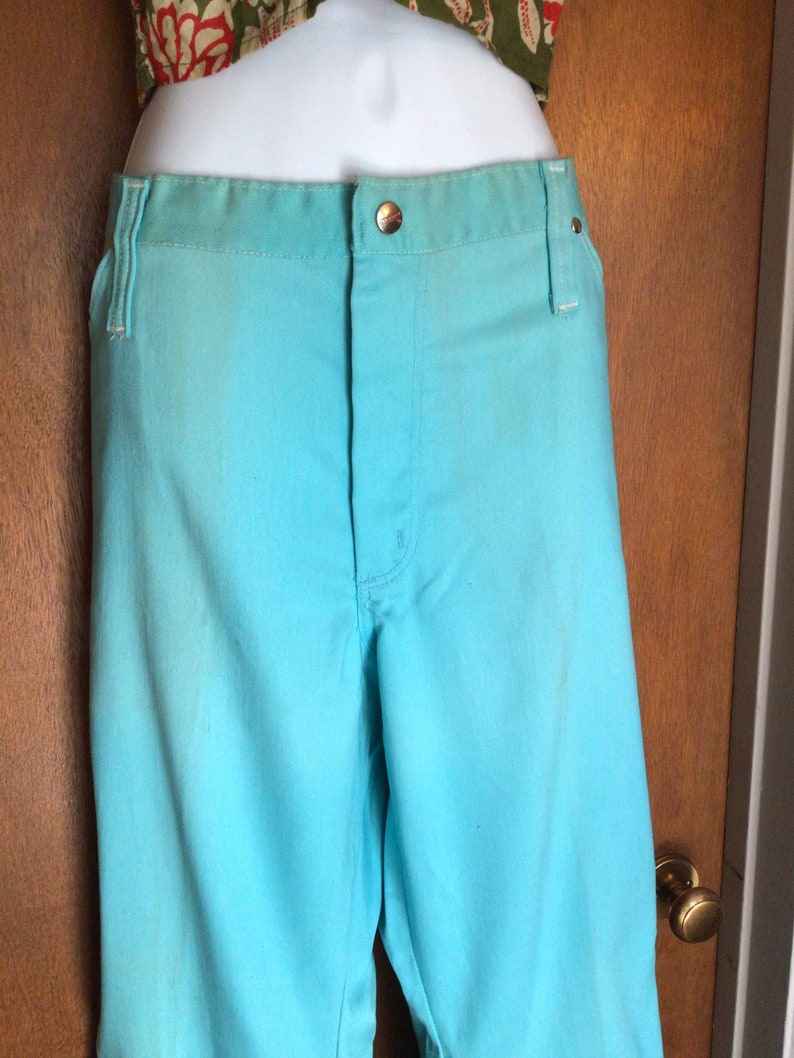 Dead stock Western Maverick 1960\u2019s flare turquoise Vintage NOS LARGE mod hippie,