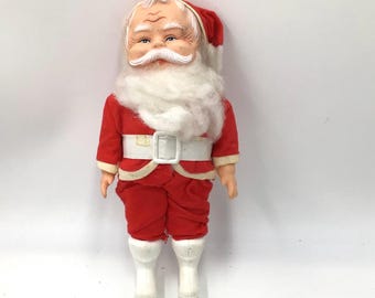 ヴィンテージ 18 インチ サンタクロース人形 赤と白のベルベット 日本