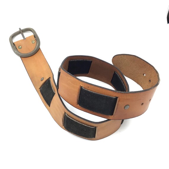 Gorgeous Brown Vintage Leather Belt size Small Vintage 80s Brown Leather Belt for Women 80 Cm/ 31.5  main image 3